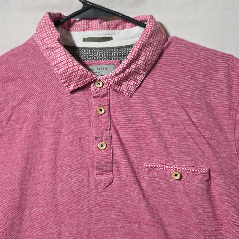 Ted Baker Raspberry Polo Shirt Small - Picture 2 of 6